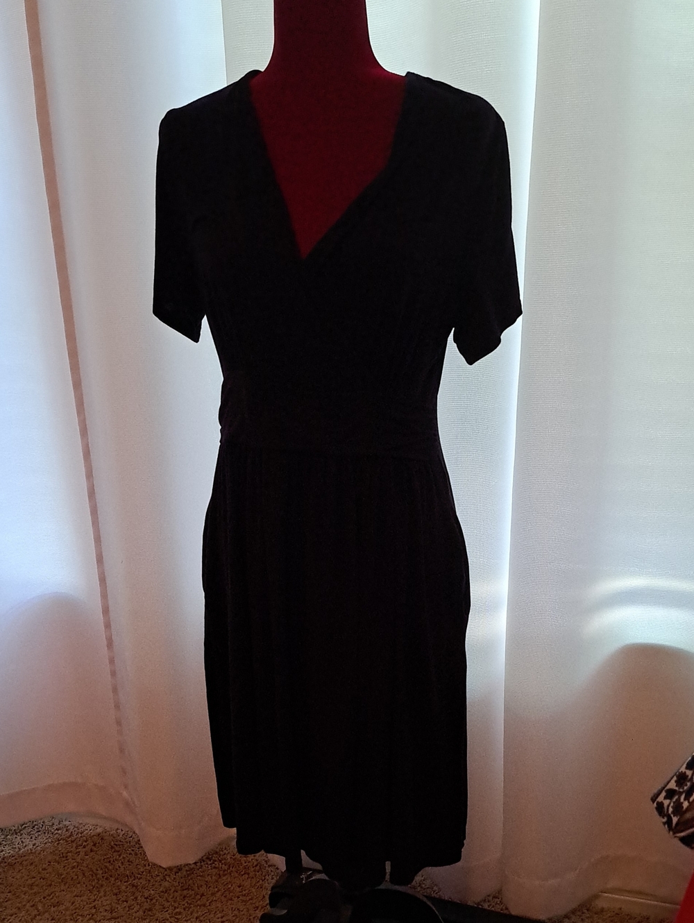 Amazon Black V-Neck Midi Dress